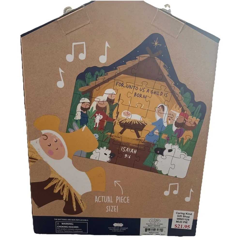 Mud Pie Shaped Nativity Sound Puzzle For Unto Us A Child Is Born Christmas